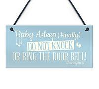 RED OCEAN Baby Asleep Bedroom Door Sign Baby Sleeping New Born Mum Hanging Wall Plaque Shower Gift