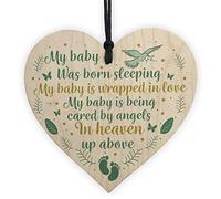 RED OCEAN Baby Memorial Plaque Wooden Heart Sign Miscarriage Baby Loss Stillborn Bereavement Sign Gift For Mum And Dad