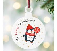 Red Ocean Babys 1st Christmas Decoration Acrylic Bauble Personalised My First Christmas Decoration For Baby Girl Baby Boy Keepsake Bauble For Family
