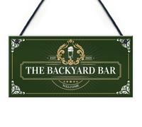 Red Ocean Backyard Bar Hanging Welcome Garden Sign Home Bar Garden Decor Sign