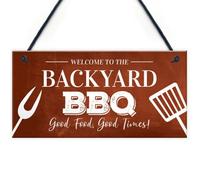 Red Ocean Backyard Bbq Sign Funny Garden Shed Man Cave Sign Gift For Men New Home Gift
