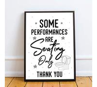 RED OCEAN Bathroom Rules Sign For Toilet Loo Wall Art Bathroom Accessories Home Gift (A4 Print with Black Frame - Seating Only)