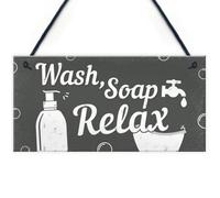 Red Ocean Bathroom Sign Relax Toilet Loo Hanging Wall Door Modern Shabby Chic Plaque Gift