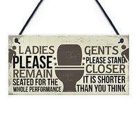 RED OCEAN Bathroom Signs Toilet Door Wall Plaques Men Ladies Shabby Chic Home Decor Gift
