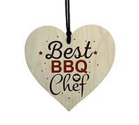 RED OCEAN BBQ Barbecue Chef Cooking Kitchen Garden Plaque Dad Mum Grandad Gift Wood Heart Sign