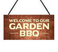 Red Ocean Bbq Barbecue Sign For Garden Novelty Garden Signs And Plaques Welcome Signs