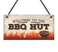 Red Ocean BBQ Hut Hanging Garden Sign Summer House Bar Man Cave Shed Plaque Friendship Gift