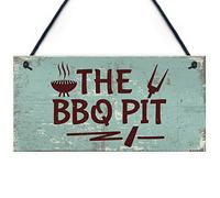 RED OCEAN BBQ Pit Novelty Hanging Garden Sign Barbeque Shed SummerHouse Plaque Gift For Him