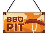 Red Ocean Bbq Pit Sign Novelty Garden Summerhouse Man Cave Sign Home Gift For Men