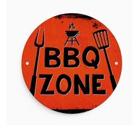 Red Ocean BBQ Zone Sign For Garden Acrylic BBQ Signs For Home Outside Decor Garden Shed Garage Man Cave Signs Gift Men Plaque Hanging Sign