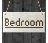 Red Ocean Bedroom Pixels Wooden Hanging Shabby Chic Door Sign Plaque
