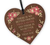 Red Ocean Beloved Sister Wooden Heart - Handcrafted Keepsake With Sentimental Message Perfect Birthday Gift For Sister Sibling