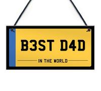 Red Ocean Best Dad Licence Plate Novelty Sign Gift For Dad From Daughter Son Number Plate Plaque For Birthday Christmas Fathers Day Novelty Gifts For Him Men
