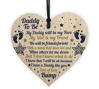 RED OCEAN Best Daddy Gifts Wooden Heart Daddy To Be Birthday Cards From Bump Keepsake