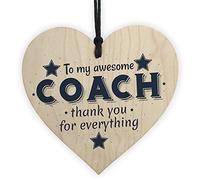 RED OCEAN Best Football Manager Gymnastics Dance Coach Gift Wooden Heart Thank You Gifts For Her Him