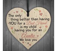 Red Ocean Best Friend Auntie Heart Gift Shabby Chic Birthday Love Keepsake Thank You Sign Family Plaque