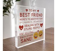 Red Ocean Best Friend for Friends Women, Friendship Gifts for Girls on Birthday, Christmas, Acrylic Plaque with Best Friend Sayings Ornaments