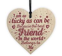 RED OCEAN Best Friend Heart Friendship Friend Christmas Birthday Present Wooden Heart Plaque Gifts For Women