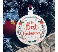 Red Ocean Best Godmother Christmas Bauble Tree Decoration Gift For Godmother Godparents