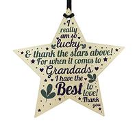 RED OCEAN Best Grandad Gifts For Birthday Christmas Wooden Star Keepsake Gift For Grandparents From Grandchildren