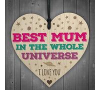 RED OCEAN Best Mum In The Universe Birthday Mothers Day Hanging Heart Gift Sign