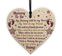 RED OCEAN Best Mummy Gifts Wooden Heart Mummy To Be Card From Bump Keepsake