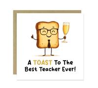 RED OCEAN Best Teacher Card Appreciation Cards For Teachers Thank You End of Term Leaving School Nursery Card From Students Children Teaching Assistant Nursery Teacher 145x145mm