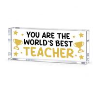 Red Ocean Best Teacher Gift Acrylic Plaque,Thank You Teacher Keepsake, End of Term Present