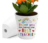 RED OCEAN BEST TEACHER GIFT Plant Pot 10cm x 9cm Thank You Gift For Teacher Nursery Beautiful Leaving For Gifts Him Her From Student Kids