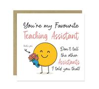 RED OCEAN Best Teaching Assistant Card From Children End of Term Thank You Card For School Nursery TA Teaching Assistants Leaving Cards From Students 145x145mm With Kraft Envelope