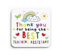 Red Ocean Best Teaching Assistant Gift From Student Teacher Coaster Teacher Appreciation Gift Thank You For For Women Men Novelty Leaving School Nursery