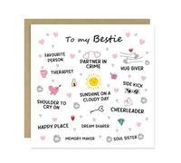 RED OCEAN Bestie Card For Best Friend Birthday Cards For Friends Christmas Xmas Card Women Her Friendship 145x145mm With Kraft Envelope