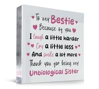 Red Ocean Bestie for Women Thank You For Best Friend Friendship Plaque Birthday Christmas Sister Friendship Sign Present Friend Unbiological Sister