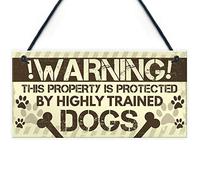 Red Ocean Beware Of The Dog Gate Sign Do Not Enter Dog Plaque Dog Sign Funny Home Decor