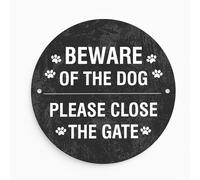 Red Ocean Beware of the Dog Sign Please Close The Gate Acrylic Sign Beware For Fence Gate Dog Warning For Outdoor Shed Wall Plaque
