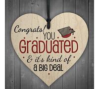 RED OCEAN Big Deal Graduation Wooden Heart Keepsake Gift For Her Congratulations Message Party Decoration