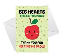 RED OCEAN Big Hearts Shape Little Minds Card For Teacher Nursery Teacher, Thank You Card For Teacher, Leaving School Nursery Cards, Card From Pupils Student, Card For Him Her