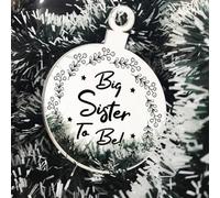 Red Ocean Big Sister To Be Hanging Christmas Tree Bauble Gift New Baby Gift Daughter Present