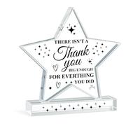 Red Ocean BIG Thank You For Him Her Star Plaque Coworker Going Away Appreciation Retirement For Women Men Friends Teacher Volunteer Colleague Keepsake