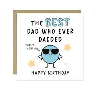 RED OCEAN Birthday Card Best Dad Novelty Card Happy Birthday Dad From Daughter Son 145x145mm With Kraft Envelope Humourous Joke Cards For Him Men