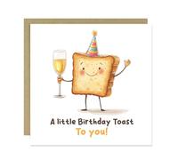 RED OCEAN Birthday Card Female Male A Little Birthday Toast Card For Him Her Mum Dad Grandpa Nan Grandad Friend Brother Sister Humour Birthday Card With Kraft Envelope