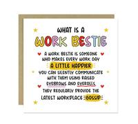 RED OCEAN Birthday Card For Bestie WORK BESTIE Card With Kraft Envelope Funny For Him Her Colleague To Say Thank You Leaving New Job