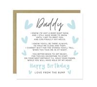 RED OCEAN Birthday Card For Daddy From Bump, Daddy To Be Card, From Bump, Birthday For To Be, Greetings With Kraft Envelope