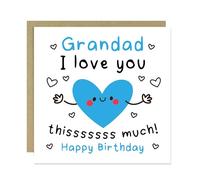 RED OCEAN Birthday Card For Grandad With Envelope Included Happy Birthday Cards For Grandad From Granddaughter Grandson Him Love You This Much Funny Joke