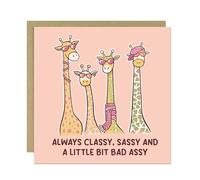 RED OCEAN Birthday Card for Her- Funny Birthday Card For Women‘ Classy, Sassy And a Little Bit Bas Assy’ - Best friend, Girlfriend, Sister, Mum, Girls