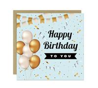 RED OCEAN Birthday Card For Men Women - Happy Birthday 14.5x14.5cm Greetings Card With Craft Envelope - Birthday Card For Friends Family Kids Mum Dad Sister Brother Auntie Uncle
