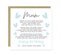 RED OCEAN Birthday Card For Mum From Bump, Mummy To Be Card, From Bump, Birthday For Mummy To Be, Greetings With Kraft Envelope