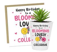 RED OCEAN Birthday For Colleague BLOOMING LOVELY COLLEAGUE Card And Plant Pot Thank You For Birthday Card Keepsake