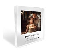 RED OCEAN Birthday Gift For Daddy, Personalised Photo Block, Gift For Daddys Birthday, Daddy Birthday Gift, Gift From Daughter, Dad Gift From Son, Special Photo Keepsake