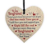 RED OCEAN Boyfriend Anniversary Birthday Christmas Card Gift Wooden Heart Keepsake